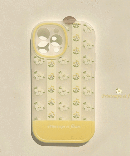 [당일출고]파스텔 옐로우 플라워 무광 투명 젤리 핸드폰 아이폰케이스